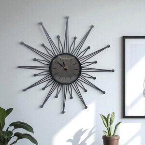 Vintage Sterling & Noble Retro Repro Mid Century Modern Starburst Wall Clock 18"